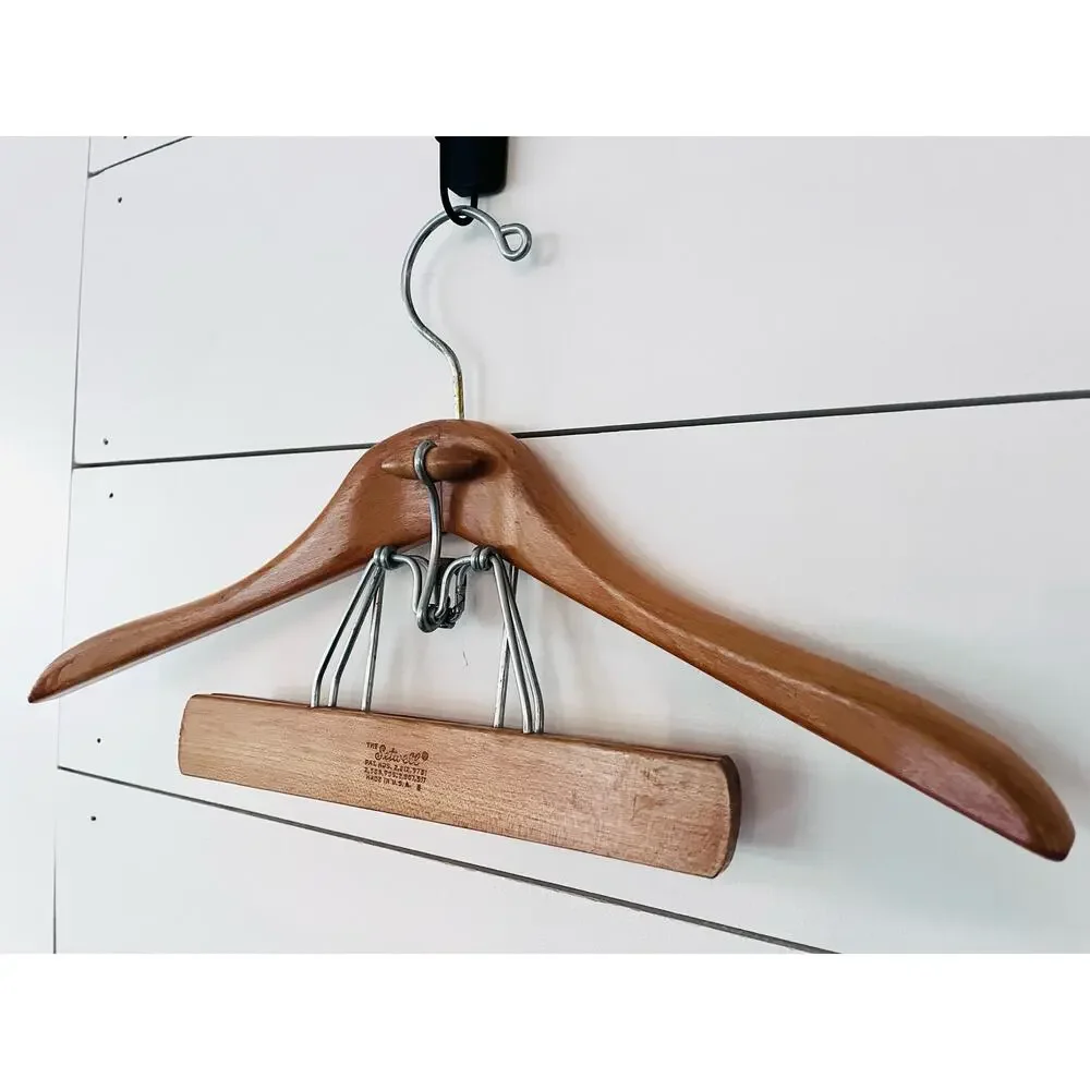 Vintage Setwell Garment Clamp Hanger Wood Hanger
